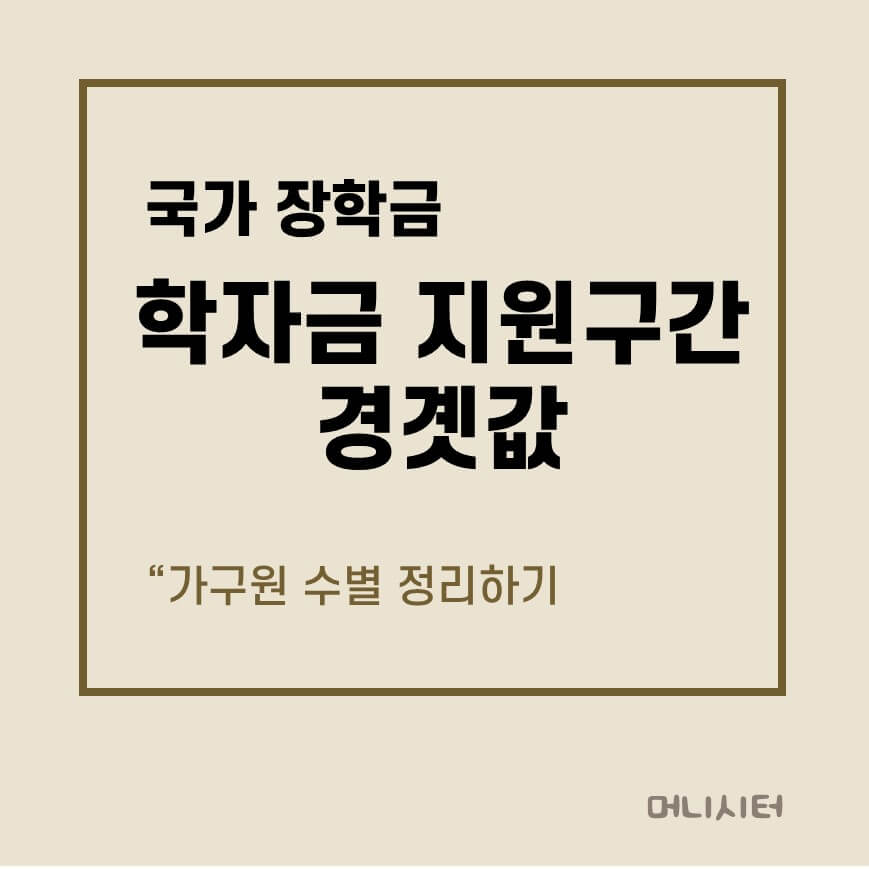 2025년 학자금 지원구간 경곗값 가구원 수별 정리를 보여주는 썸네일 이미지